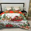 3PC Sled Elderly Duvet Cover Cute Elk Set Bedding Set (1Duvet Cover&2Pillowcases) Christmas Furniture Decor No Filler/Core