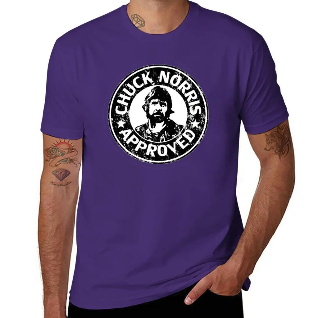 T-shirt Approvata da Chuck Norris magliette nere vestiti kawaii uomo magliette bianche