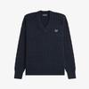 Fred Perry [Sport] Cable Knit V-Neck Sweater - Navy Afpm2612321-608
