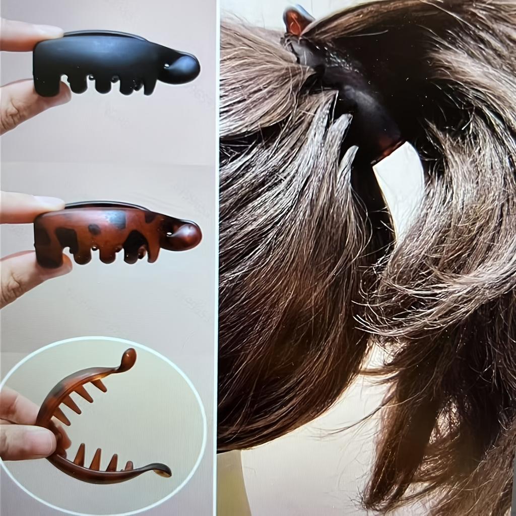 Women's Non-Slip Banana Hair Clip, Vintage Oval Leopard-Print Hair Accessory