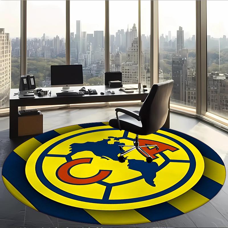 Club América (19) Round Office Rug Decorative Floor Rug for Office Bedroom Living Room and Home Space