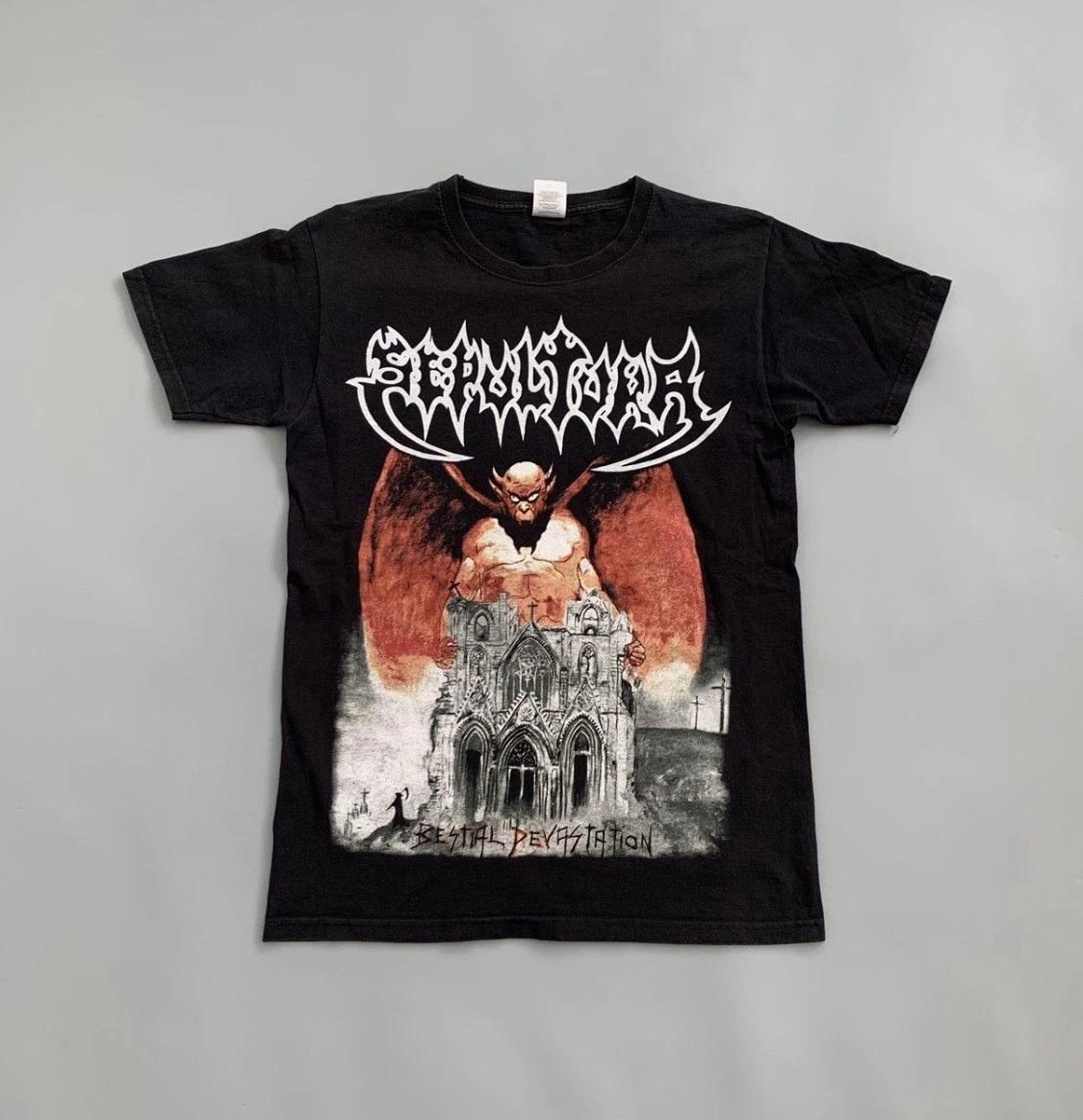 

Vintage Sepultra Bestial Devastation Demon Devil T-Shirt XL