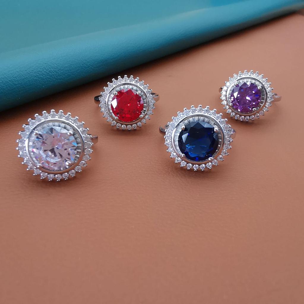 Full Diamond Zircon Colored Treasure Necklace Collarbone Chain Inlay Set Versatile Design