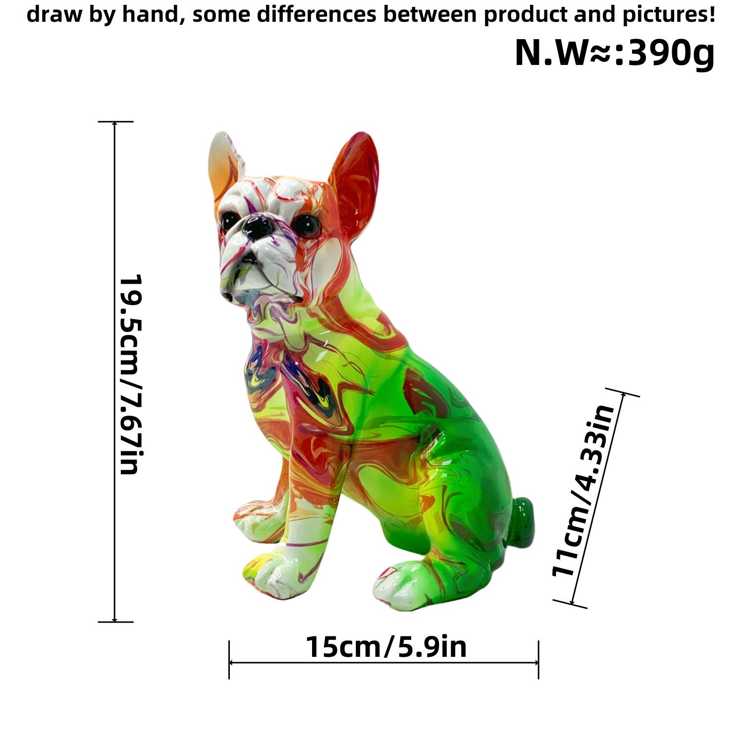 

Modern Creative Design Gradient Tilted Head Bulldog Ornaments Home Decoration Resin Crafts Housewarming Gift Durable