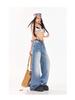 Women's Textured Distressed Denim Jeans: Loose Fit, Wide-Leg, Floor-Length, New Spring/Autumn 2026 Style.