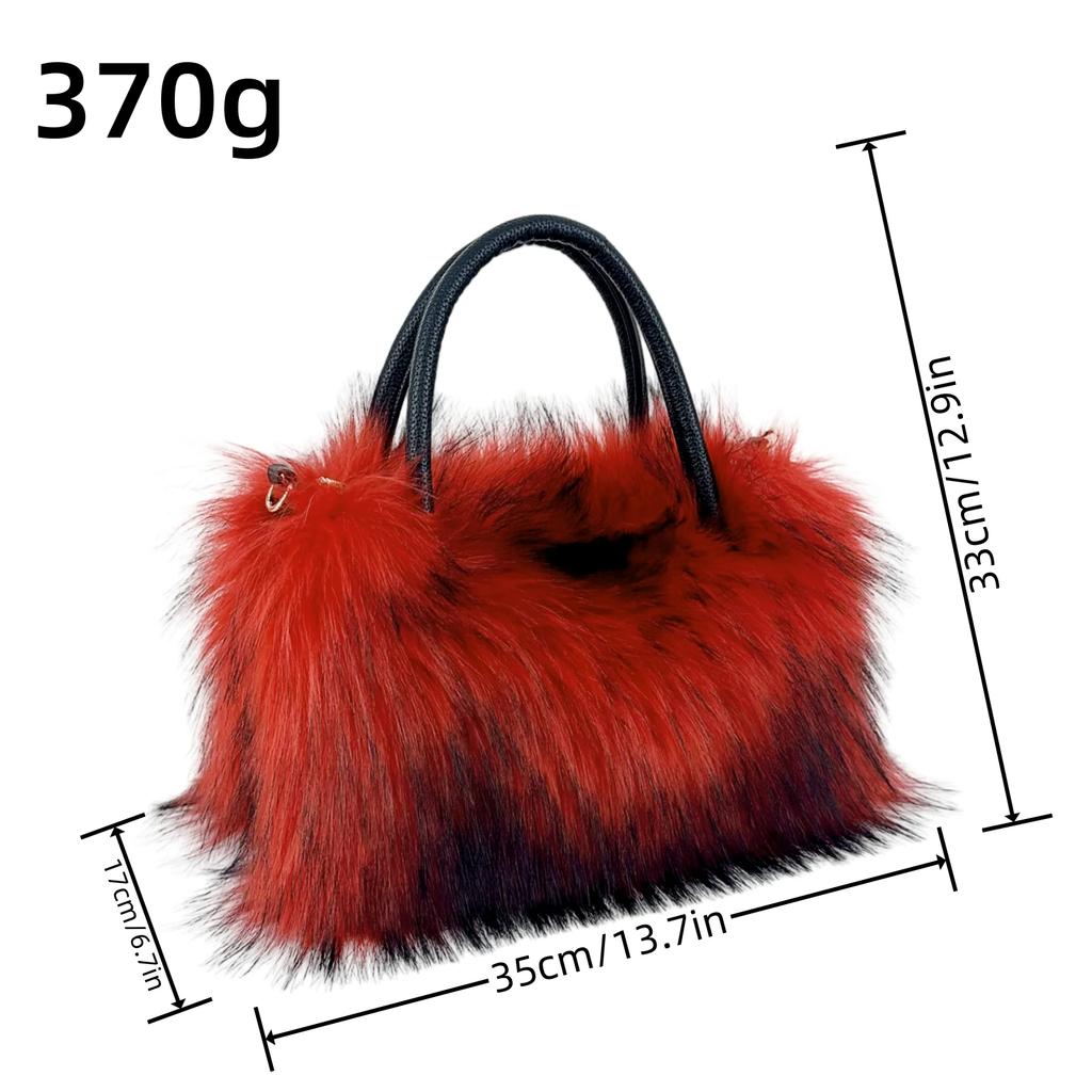 2025 Luxury New Design Women's Faux Fur Handbag Winter Soft Warm Bag Girls Fluffy Large Capacity Tote bag High Quality Fur Purse