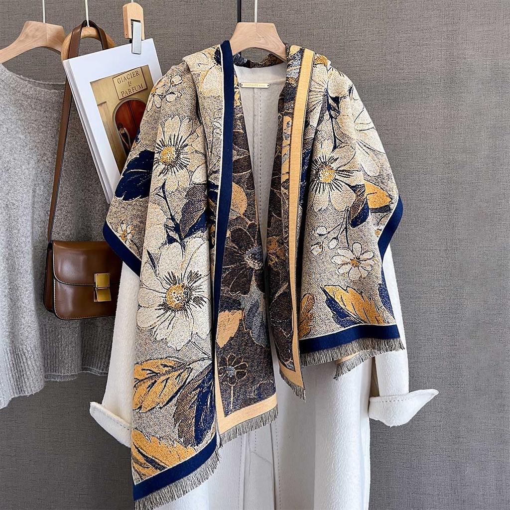 Cashmere Scarf Autumn Winter Shawl Women Retro Designer Scarves Thick Warm Blanket Wrap Bufanda Poncho Echarpe Pashmina Stoles
