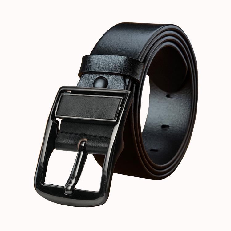 Retro Belt Men'S Leather Casual Business Simple Cowhide Belt Men'S Middle-Aged And Youth Pin Buckle Belt