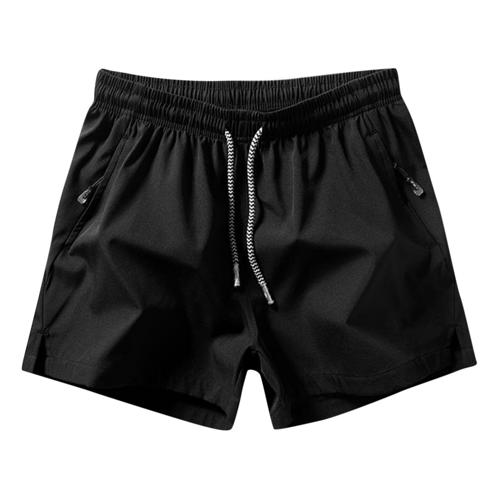 

Мужские дышащие свободные повседневные брюки, быстросохнущие уличные тонкие шорты для бега, укороченные брюки M чёрный