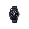 50 Meters Waterproof Quartz Leather Strap 48*42.2*8.2mm Men's Watch Black Dial MTP-E170BL-1B