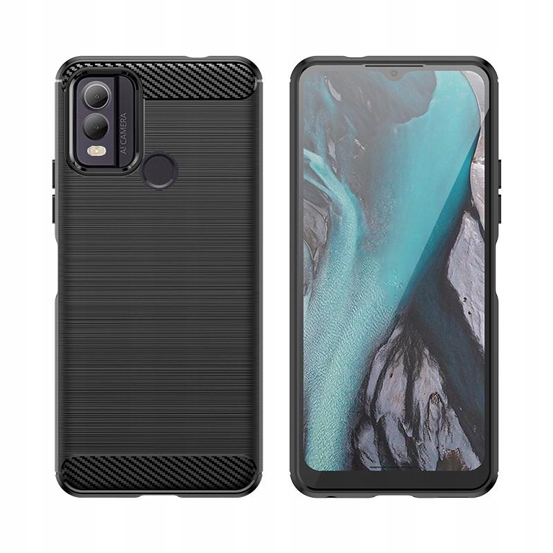 Silikonhülle Carbon Case für Nokia C22 - schwarz