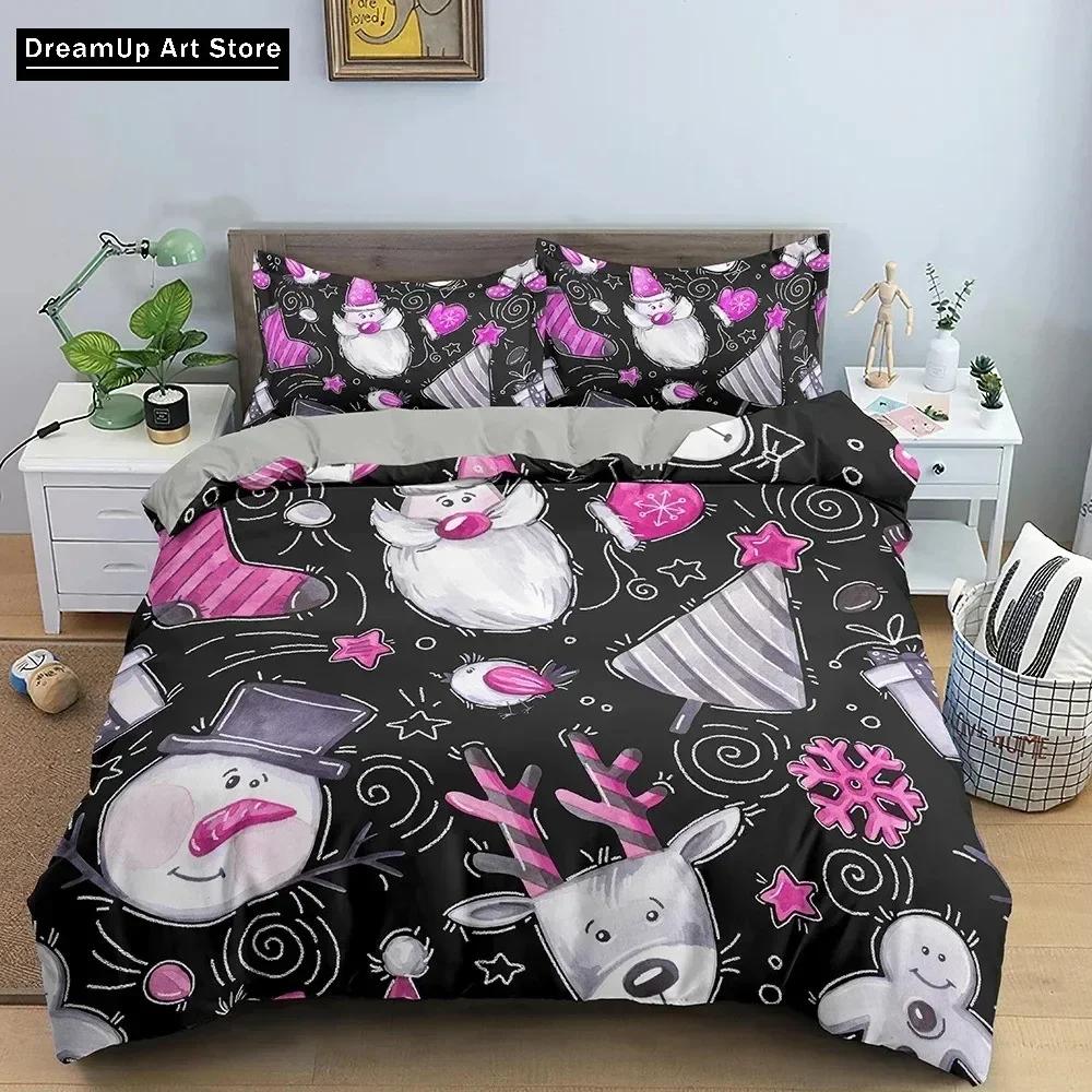 3D Print Fashion Merry Christmas Bedding Set Boys Girls Twin Queen Full Size Duvet Cover Pillowcase Bed Adult Bedroom