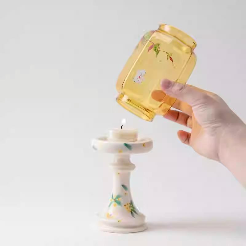 Keramik Kerzenständer Eleganter Ästhetischer Kerzenhalter Luxuriöser Haushalt Duftende Aromakerzen Tischdekoration Zubehör