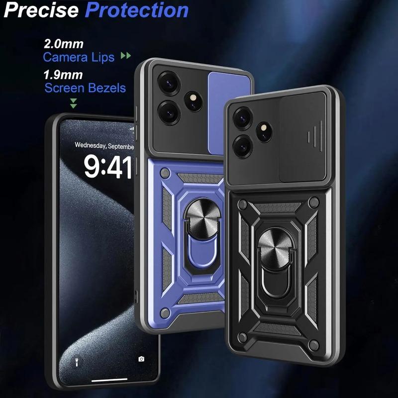Slide Lens Cover for Realme GT 7T GT7 G Magnetic Ring Stand Holder Shockproof Armor Protection Phone Back Case for Realme GT7T