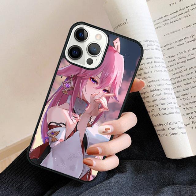 Genshin Impact Yae Miko Phone Case Cover For iPhone 17 Air 16 15 14 plus 12 13 pro max coque Shell Fundas