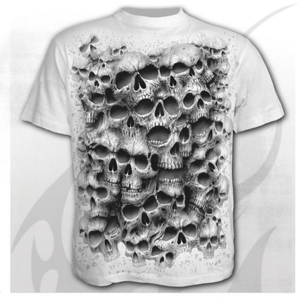 Scary Skull Men's T-Shirts Punk Style 3D Shirts New Funny O-Neck T-Shirt Summer Fashion Tops Boys Clothing Large Size Streetwear