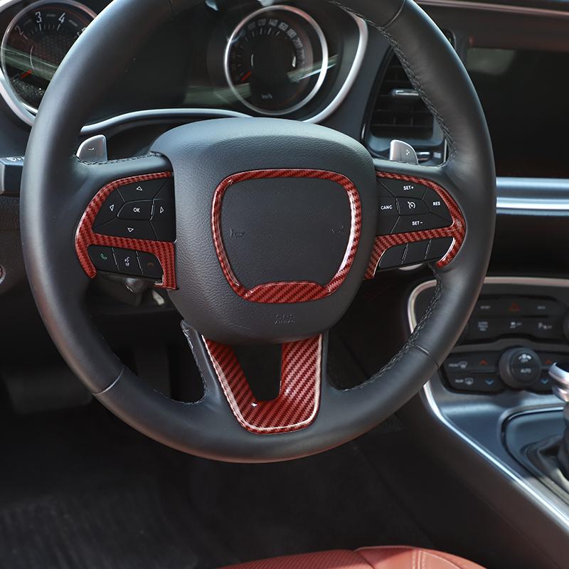 Decoration Steering Abs Cover Wheel Ornament Sticker Fit For Dodge Challengerdodge Charger Dodge Durango 2015 Up Car Interior Accessories