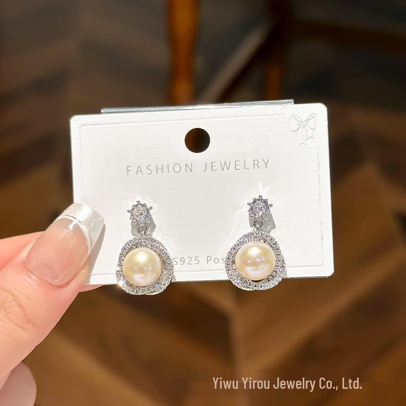 2025 Luxurious Diamond & Pearl Wrap Earrings: High-End, Versatile Fashion for Women