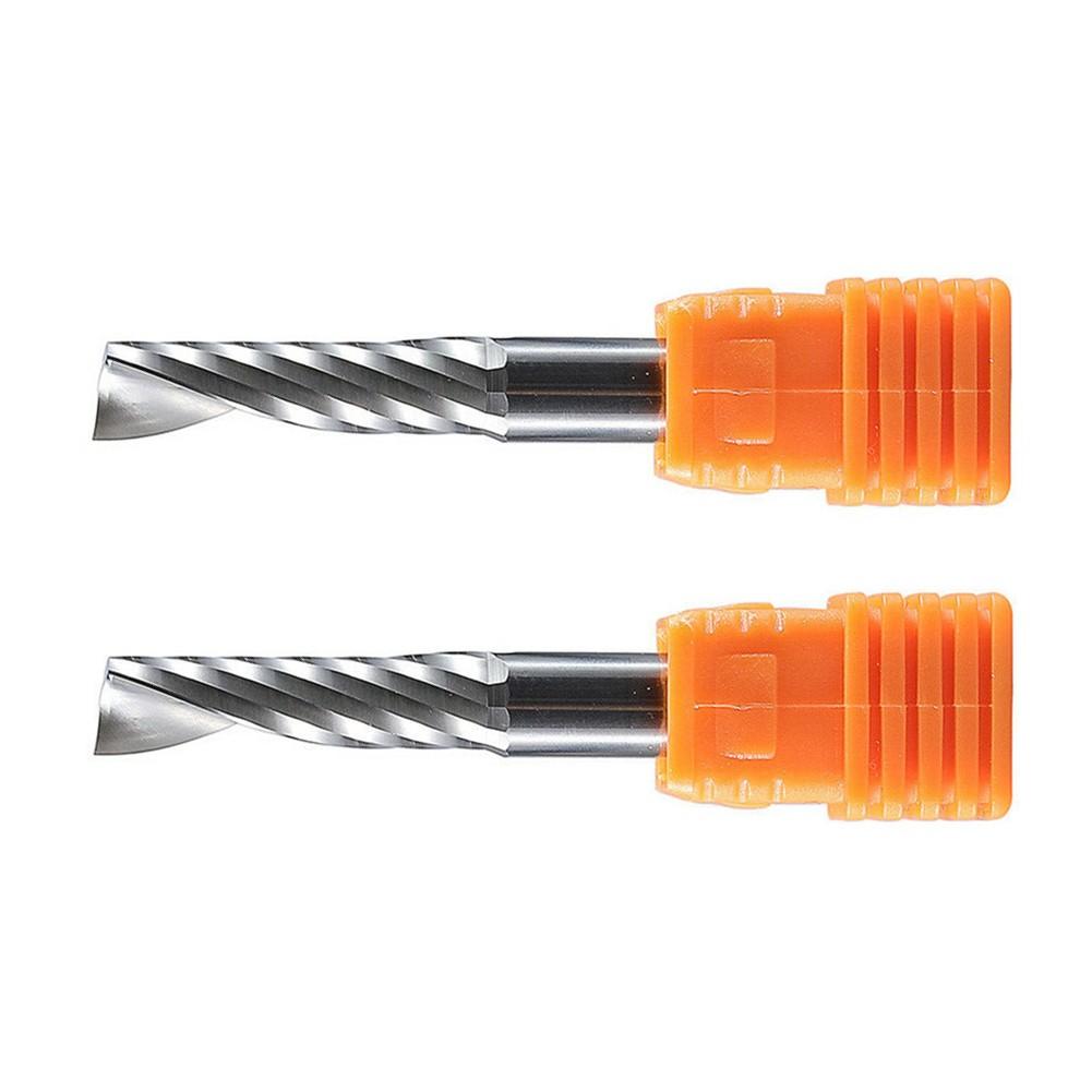 2 Stücke 6mm Einzelflöte Spiral Schaftfräser Hartmetall-fräser Bits für Aluminium 6*22mm