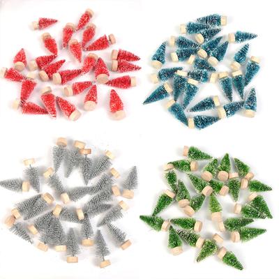 24PCS Set Mini Christmas Tree DIY Christmas Decorations   Small Pine Tree Xmas Ornaments Navidad Gifts Christmas Decors