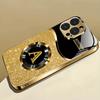 Shining Letter A Pattern Gold Metallic Paint Glass Phone Case For iPhone 11 12 13 14 15 16 17 Pro Max Plus 17 Air 16E Cover