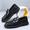 Summer Hollow One-pedal Men's Lazy Doudou Shoes Versatile Business Dress Hole Casual Leather Shoes Men