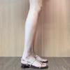 Sandals Women's Summer Wear Niche Gold Open-toed Shoes with Thick Heels