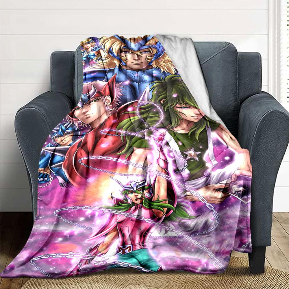 Saint Seiya Legend Unleashed Flannel Blanket Super Soft Warm Cozy Blanket For Sofa Bed Office Travel Allseason Home Decor Gift