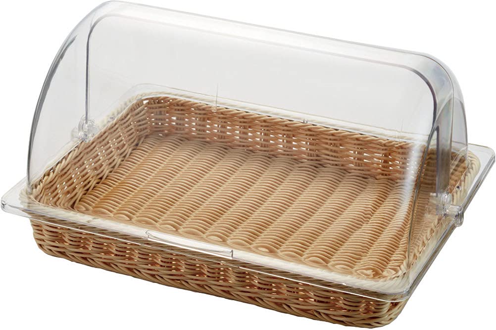 Todai Bakery PP Rattan with Polycarbonate X 32 X 20 Storage Basket for Display BB-401C-IV Basket, 40-inch, Ivory, Cover, 41.6 Cm,