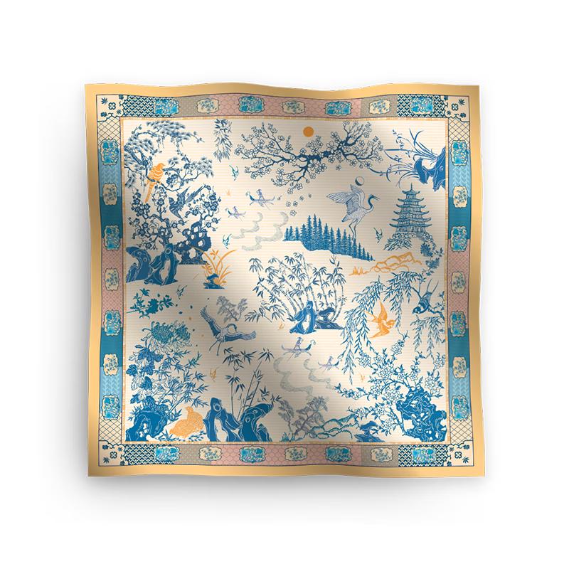 Wanshili Double-Sided Printed Large Square Scarf