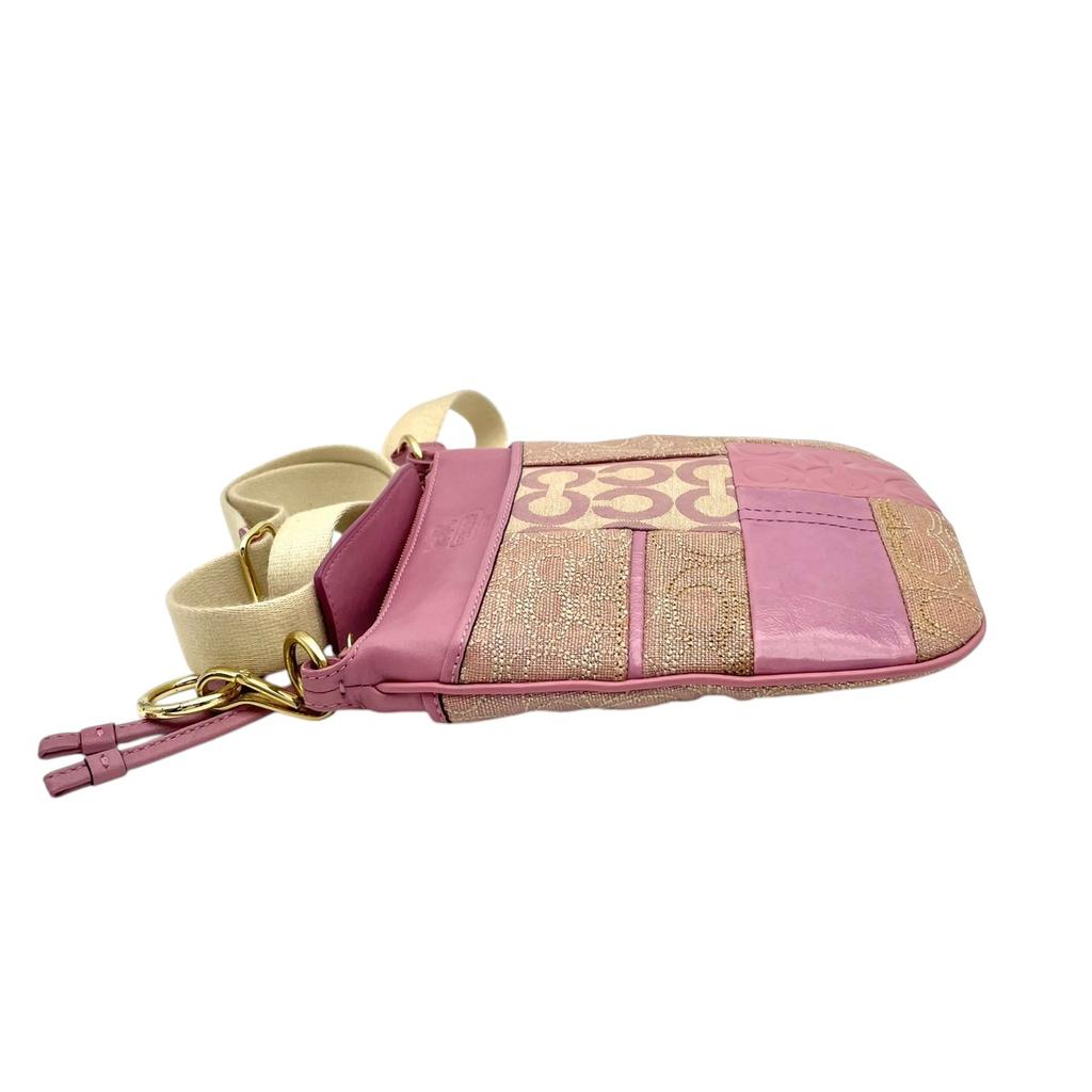 Used COACH Shoulder Bag Ali Patchwork Ali Patchwork SwingpackShoulder Bag Pink purple/beige canvas/leather Women