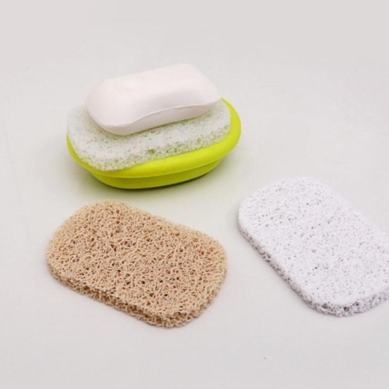

Mildew-Resistant Draining PVC Soap Mat Self Draining Soap Bar Holder Nonslip Soap Dish Tray Bath Cleaning Sponge Holder