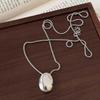 Waterdrop Pendant Titanium Steel Necklace for Women - Elegant and Exclusive Accessory for Light Luxury Fashion, Long Sweater Chain