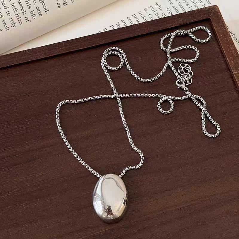 Waterdrop Pendant Titanium Steel Necklace for Women - Elegant and Exclusive Accessory for Light Luxury Fashion, Long Sweater Chain
