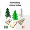 Unfinished Wood Christmas Trees 3D Unfinished Ornaments DIY Wooden Christmas Tree To Paint With Colored Markers Set For Kids
