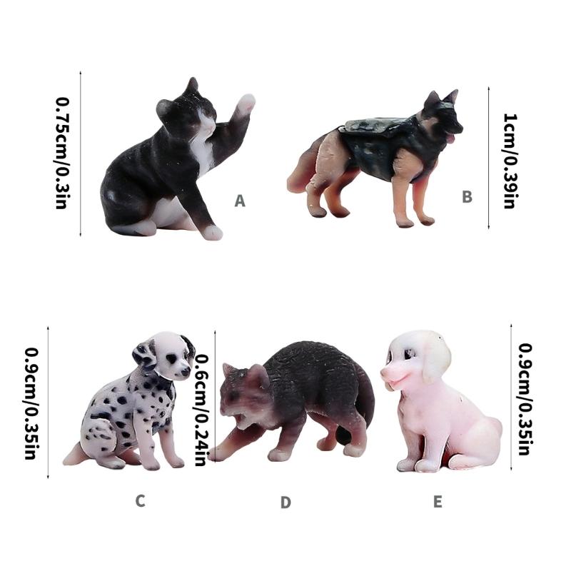 1/64 Scale Resin Pet Statue 3D Print Dog/Cats Shape Figurine Handmade Miniature Model Ideal For Home Display