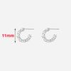 Real 925 Silver Small Bits of Silver Letter C Stud Earrings For Women Classic Fine Jewelry Light Accessories