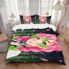 3Pcs Pink Hair Anime Girl Bedding Set Soft Fabric Duvet Cover Pillowcases Home Xmas Halloween Gift 1 Duvet Cover 2 Pillowcase S1377