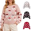 Cute Christmas Old Man Head Knit Pullover Sweater - 2026 Fashion