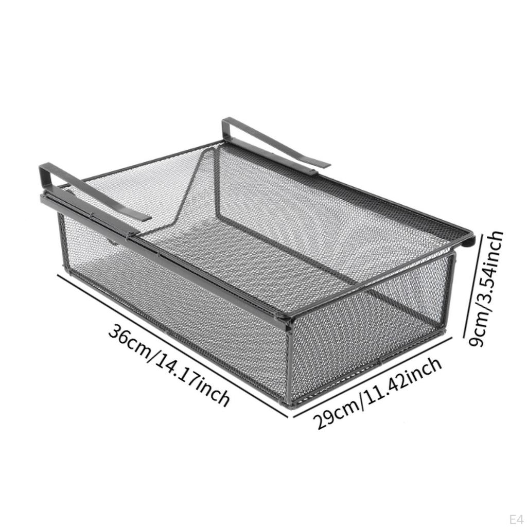 Drawer Slide Storage Rack Mesh Hanging Basket Sock Underwear Utility Under Cabinet Organizer