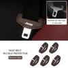 Car Seatbelt Buckle Cover Leather Seatbelt Anti-Scratch Mat Accessories For Jeep Renegade Grand Cherokee Compass Patriot Wrangle AKV1