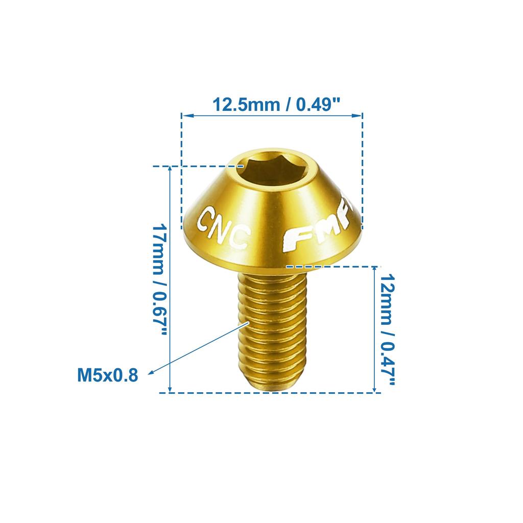 X AUTOHAUX Set of 4 M5x12mm Bottle Cage Bolts Screw Mountain Road BMX MTB