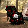 Christmas Santa Claus Theme Printed Blanket - Perfect for Couch, Bed, Travel & Outdoor Use | Machine Washable, Cozy & Durable.