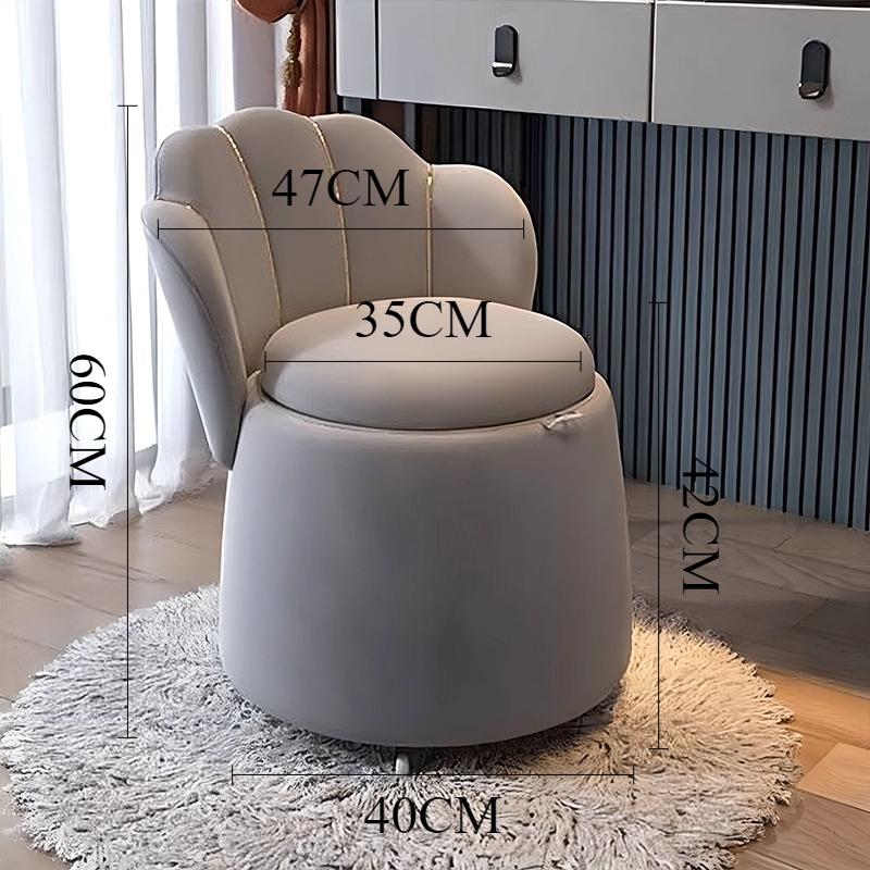 

Wooden Stool with Storage Space Makeup Backrest Stool with Wheels Removable Portable Shoe Changing Footstool Home Furniture