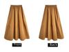 Luxi Autumn High Waist Slim Puffy A-Line Skirt with Elastic Waist and Medium Long Swing.