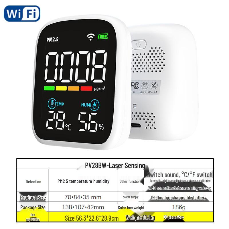 WiFi Tuya gaisa kvalitātes monitors: PM2