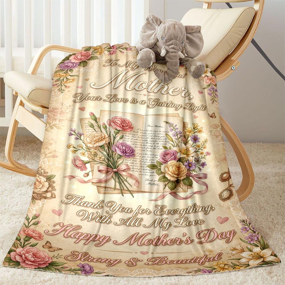 Mother's Day Love Letter Blanket Suitable for sofas,travel, living rooms also a good gift for friends and family Suitable for all seasons.