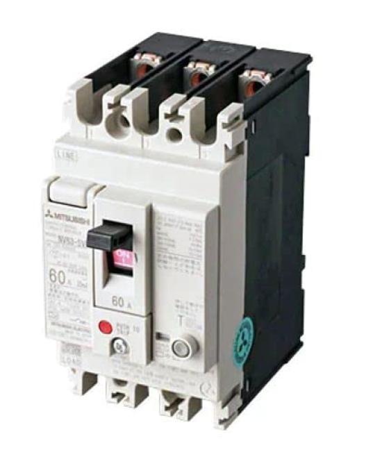 

Автоматичний вимикач диференційного струму Mitsubishi Electric NV63-SVF 3P 60A 30MA, серія WS-V, стійкий до гармонік та перенапруг