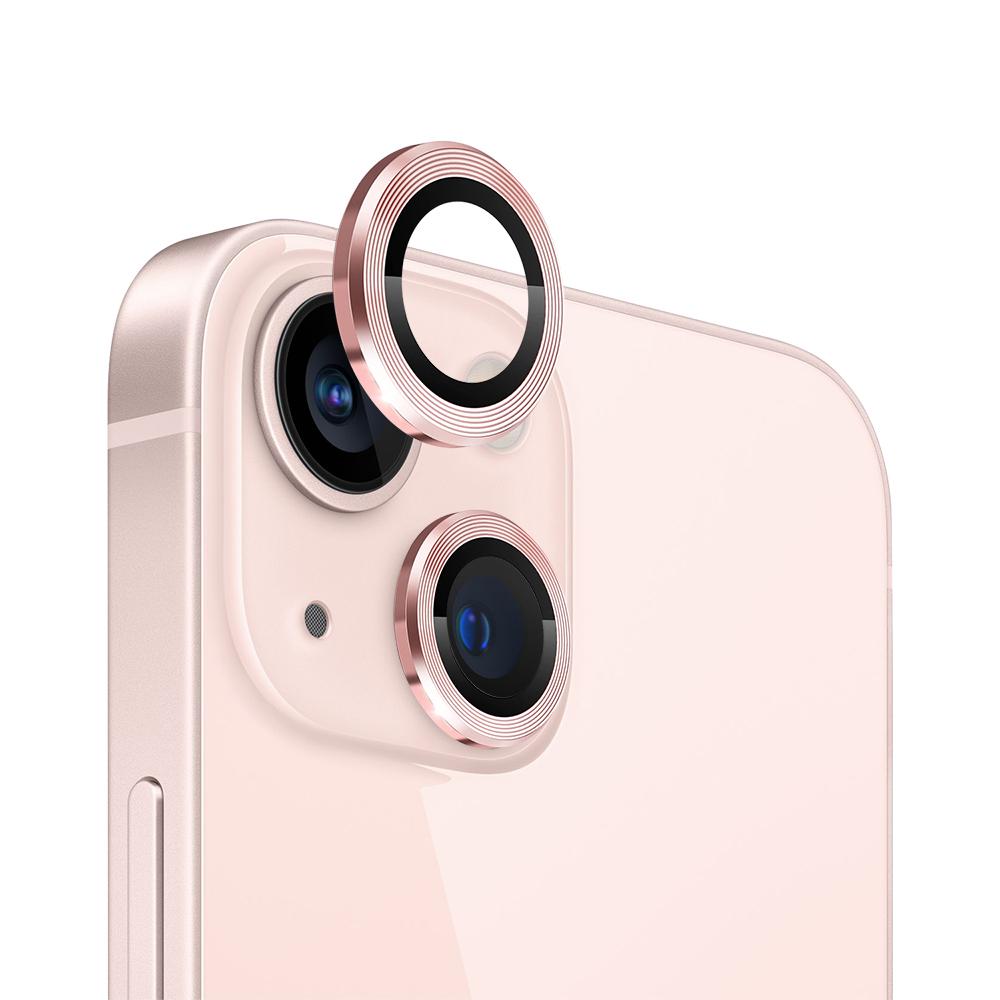 NORTHJO For iPhone 13 Mini 5.4 Inch/13 6.1 Inch 1 Set Camera Lens Protector CD Vein Metal Ring Tempered Glass Lens Film