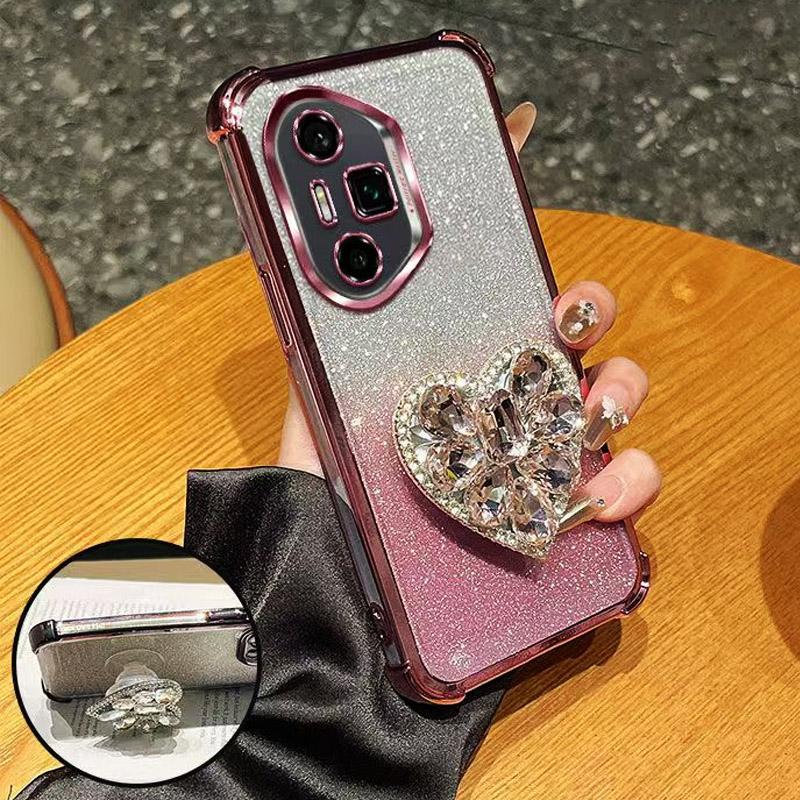 For Google Pixel 9 Phone Case for Google Pixel 10 9 Pixel9 Pro 9A A 9Pro XL Glitter Diamond Heart Shockproof Bracket Case Cover